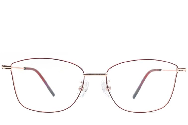 Gafas de metal rojo con forma de mariposa #BS1924-0015