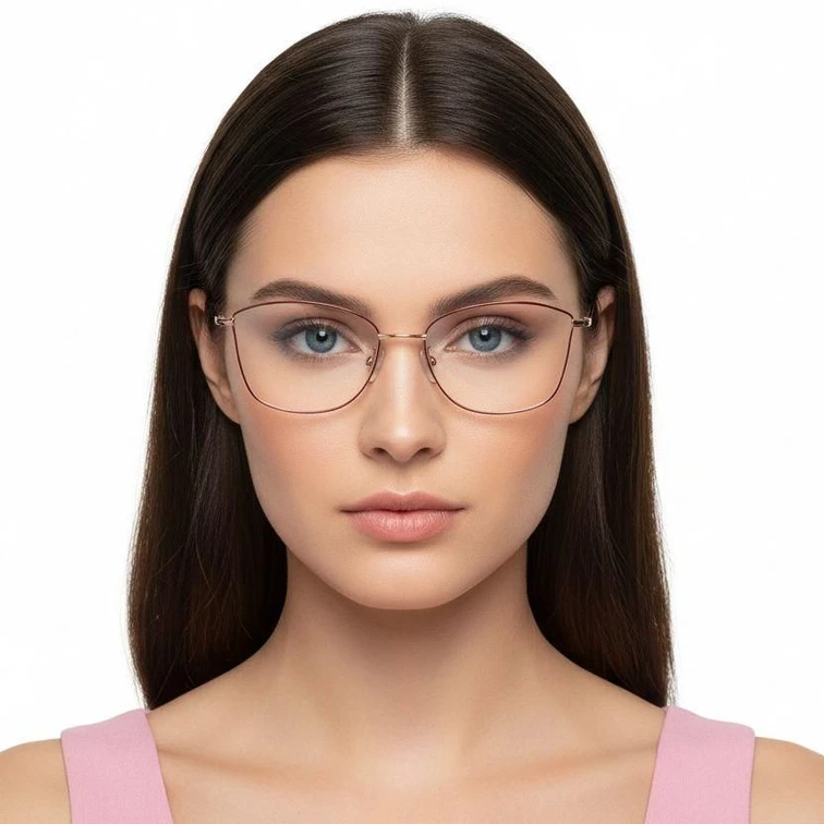 Gafas de metal rojo con forma de mariposa #BS1924-0015