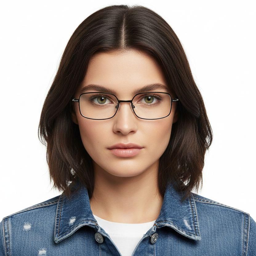 Vasos rectangulares de metal plateado #BS1924-0016