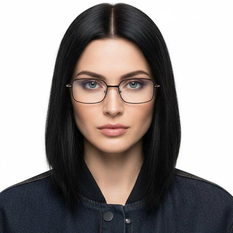 Rectangular Golden Metal Glasses #BS1924-0017
