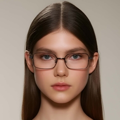 Rectangular Black Metal Glasses #BS1924-0018