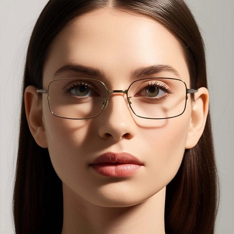 Rectangular Brown Metal Glasses #BS1924-0019