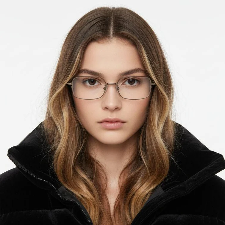 Rectangular Brown Metal Glasses #BS1924-0019