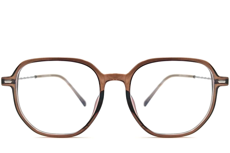 Geometrische bruine TR90-bril #BS1924-0020