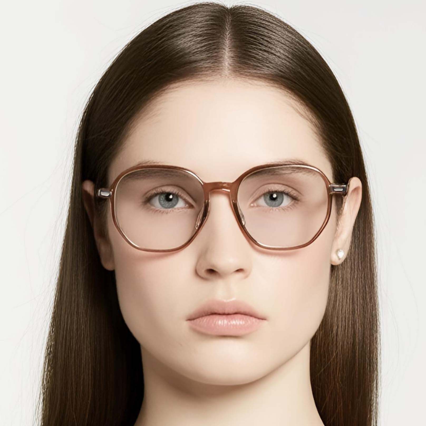 Geometric Brown TR90 Glasses #BS1924-0020