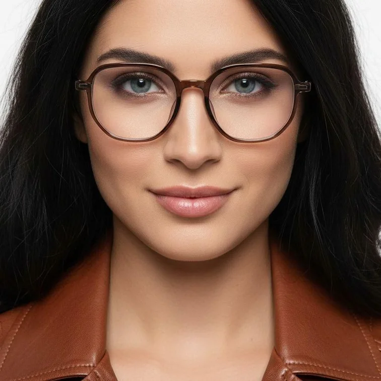 Geometric Brown TR90 Glasses #BS1924-0020