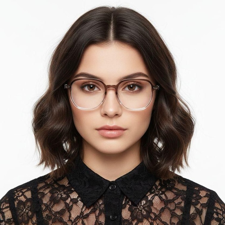 Occhiali geometrici in TR90 marrone #BS1924-0022