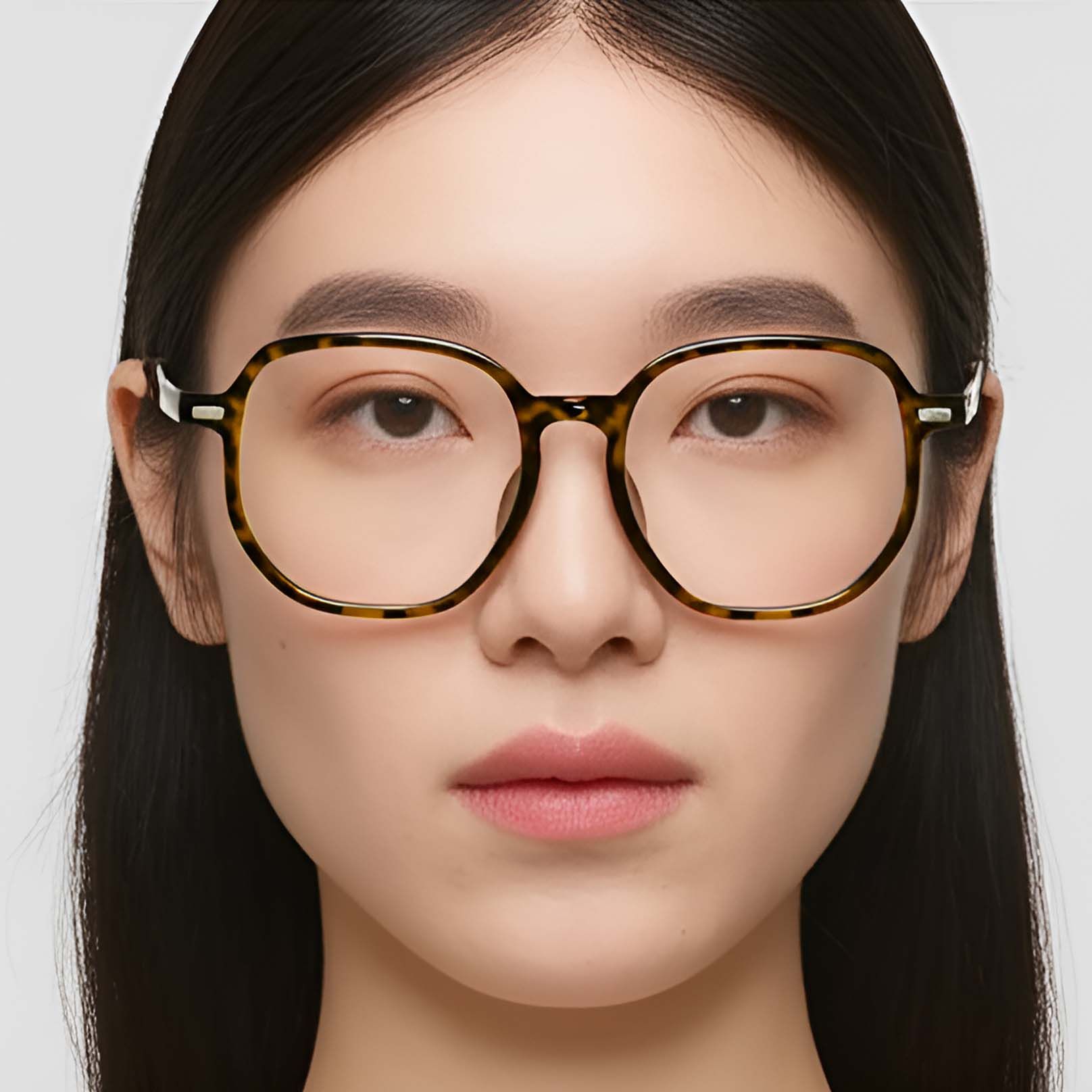 Geometric Tortoiseshell TR90 Glasses #BS1924-0023