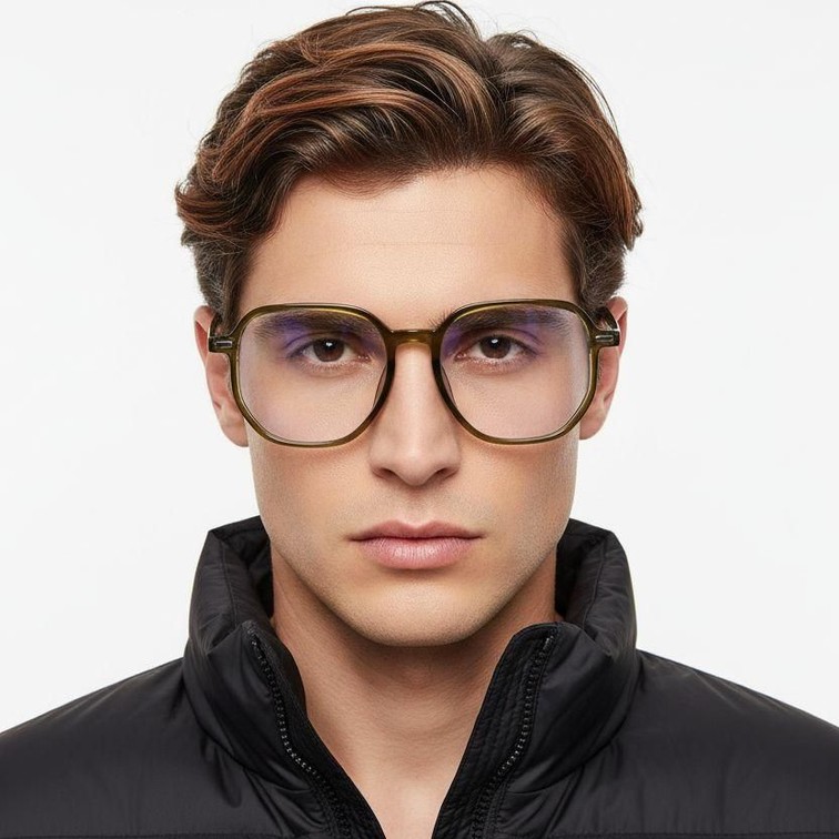 Geometrische grüne TR90-Brille #BS1924-0025
