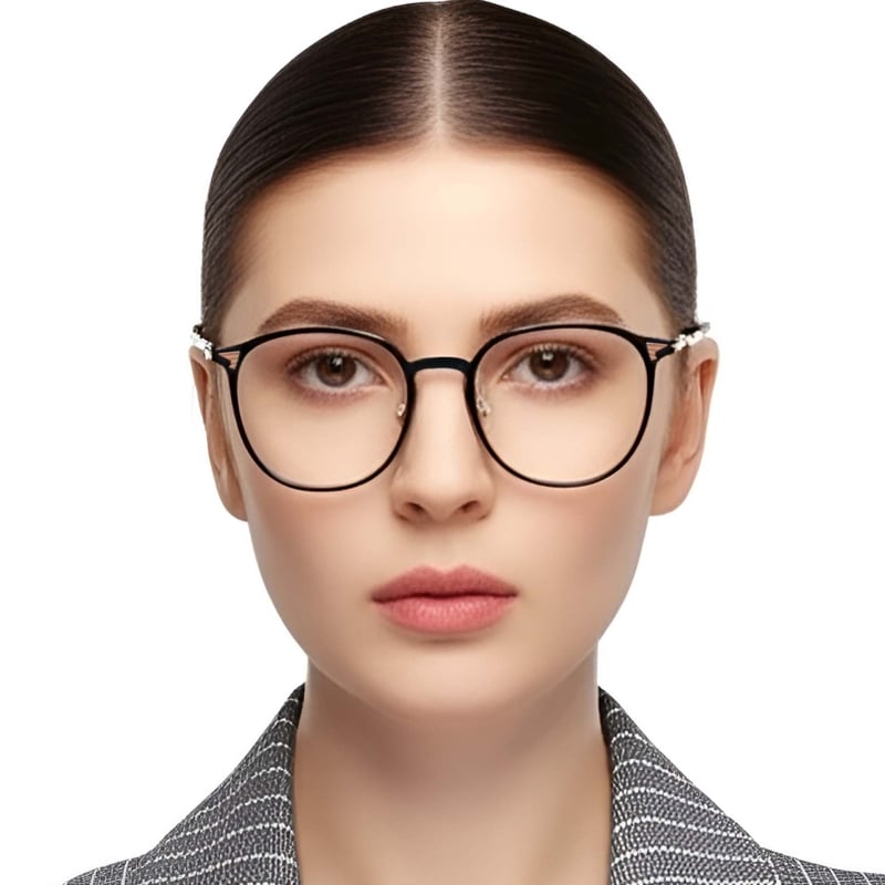 Ovale zwarte TR90 bril #BS1924-0026