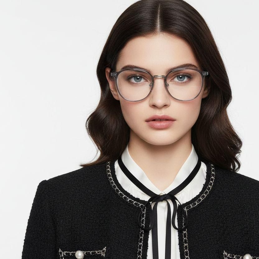 Oval Grey TR90 Glasses #BS1924-0028