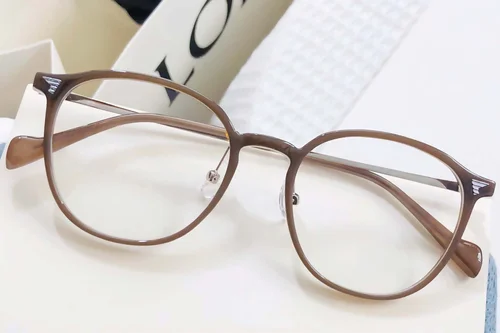 Lunettes ovales marron TR90 #BS1924-0029