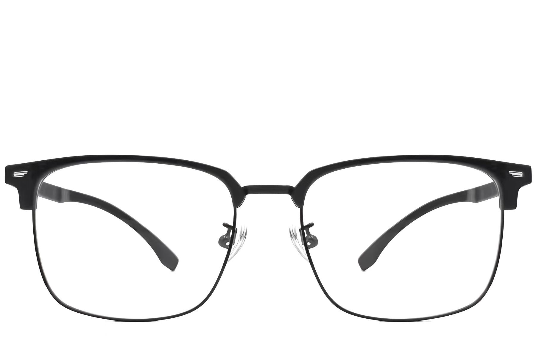 Semi-rimless Black Metal Glasses #BS1924-0038