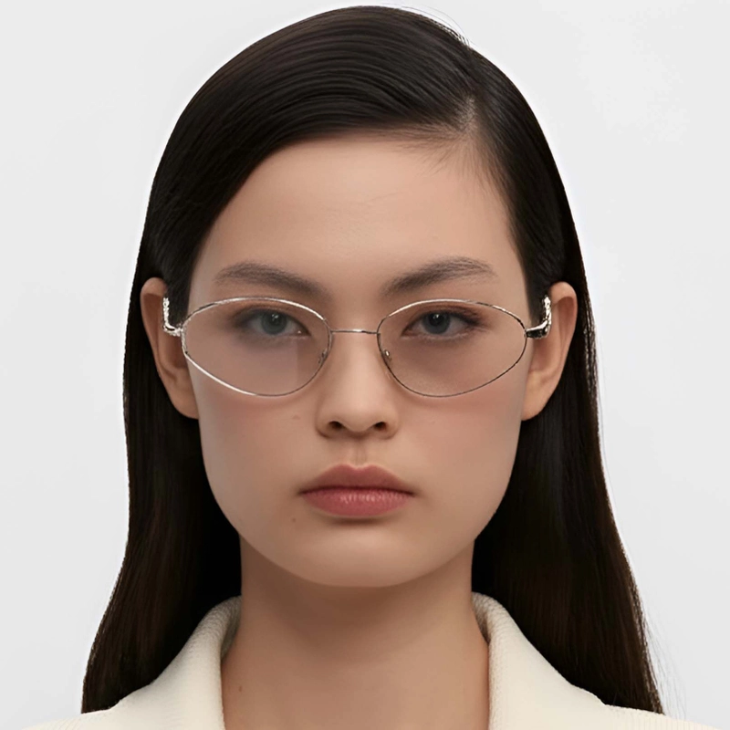 Gafas de metal plateado con forma de mariposa #BS1924-0041