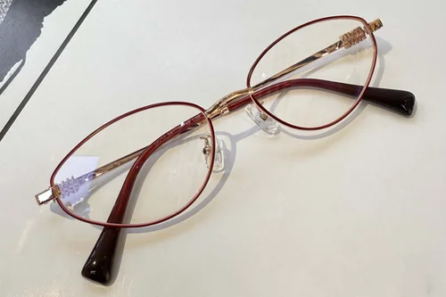 Lunettes papillon en métal rouge #BS1924-0043