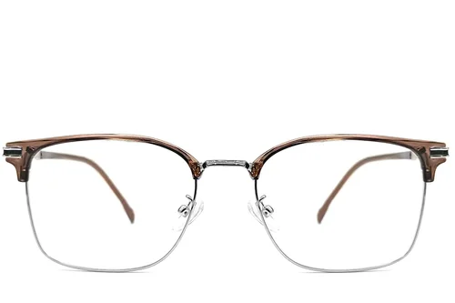 Lunettes demi-cerclées en métal marron #BS1924-0045
