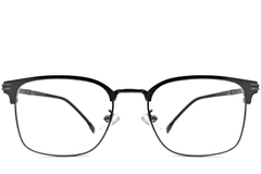 Halfrandloze zwarte metalen bril #BS1924-0047