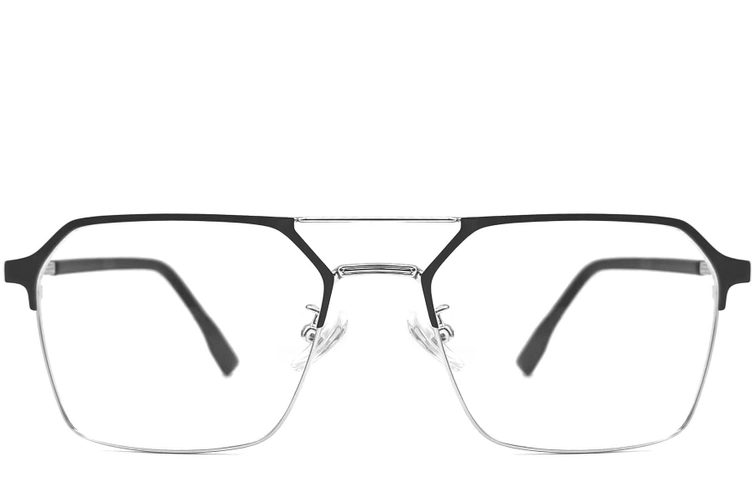 Aviator Silver Metal Glasses #BS1924-0048