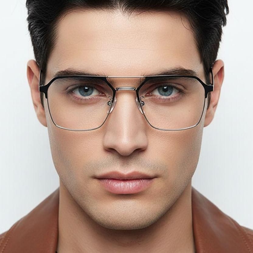 Aviator Silver Metal Glasses #BS1924-0048