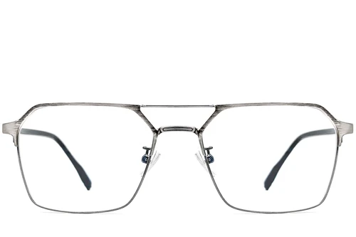 Pilotenbrille aus grauem Metall #BS1924-0050