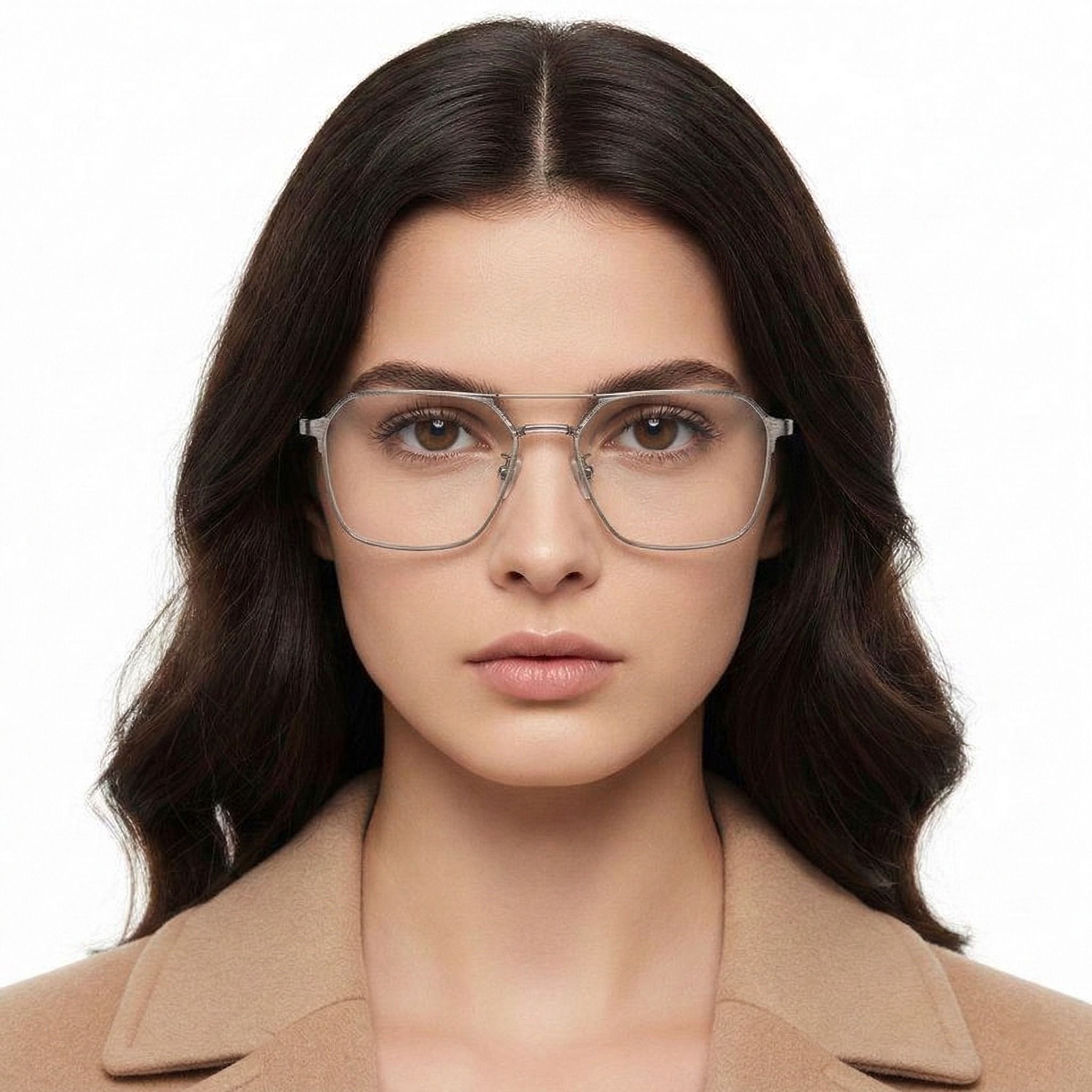 Aviator Grey Metal Glasses #BS1924-0050