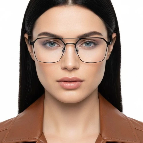 Aviator Black Metal Glasses #BS1924-0051