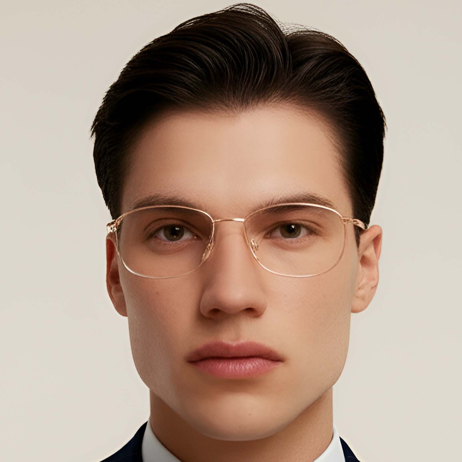 Rectangular Pink Metal Glasses #BS1924-0056