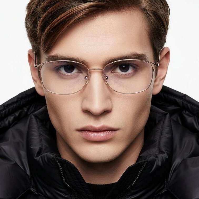 Rectangular Pink Metal Glasses #BS1924-0056