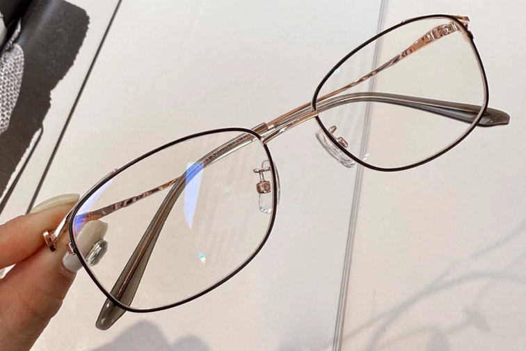 Rectangular Red Metal Glasses #BS1924-0058