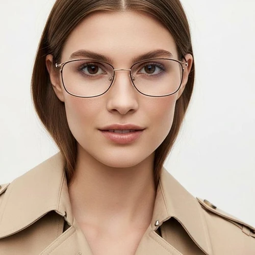 Rectangular Red Metal Glasses #BS1924-0058