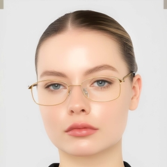 Rechthoekige zilveren metalen bril #BS1924-0059