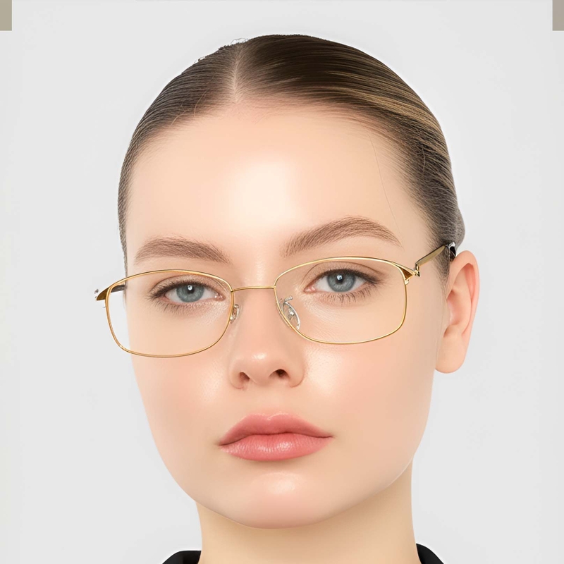 Rechthoekige zilveren metalen bril #BS1924-0059