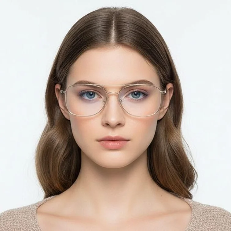 Rectangular Silver Metal Glasses #BS1924-0059