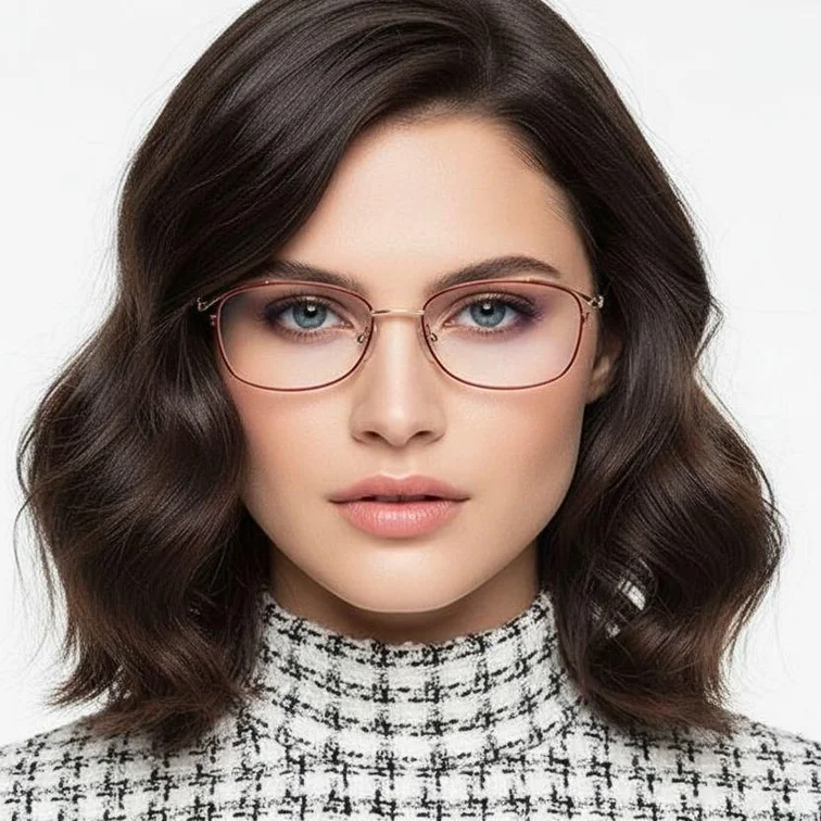 Gafas rectangulares de metal negro #BS1924-0060