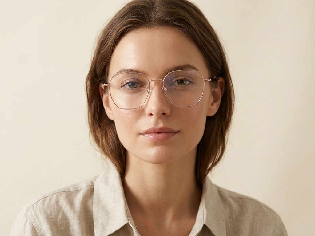 Geometric Pink Metal Glasses #BS1924-0061