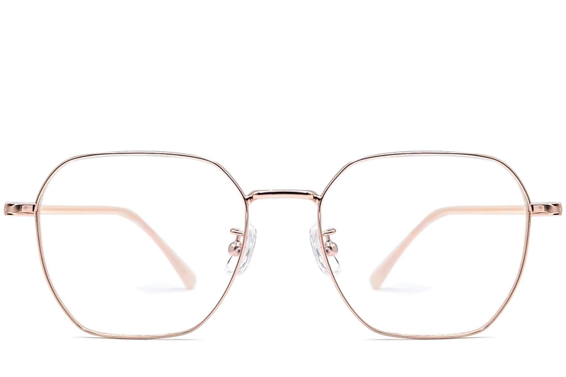 Geometric Pink Metal Glasses #BS1924-0061