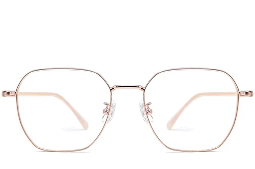 Lunettes géométriques en métal rose #BS1924-0061