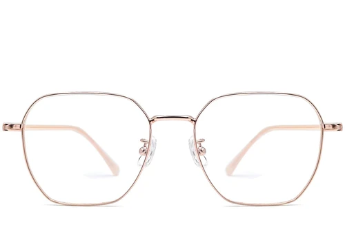 Lunettes géométriques en métal rose #BS1924-0061