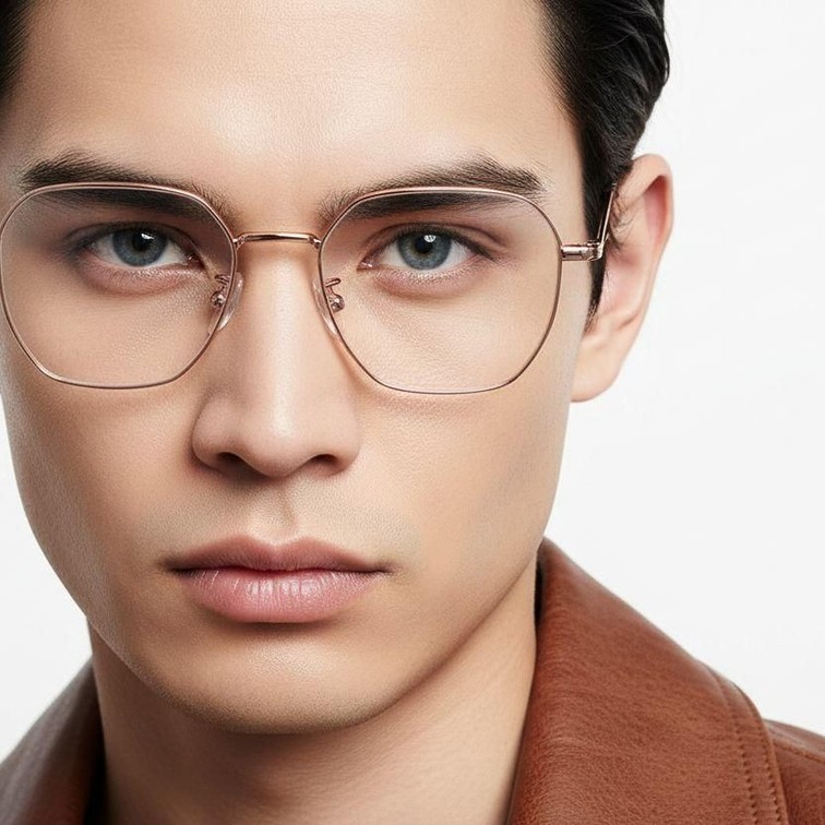 Geometric Pink Metal Glasses #BS1924-0061