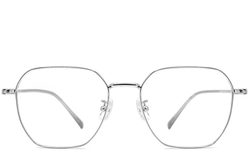 Lunettes géométriques en métal argenté #BS1924-0062