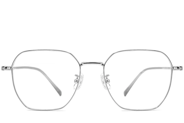 Geometrische zilveren metalen bril #BS1924-0062