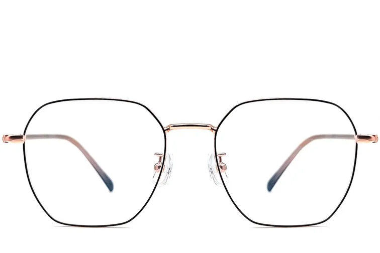Geometrische schwarze Metallbrille #BS1924-0063