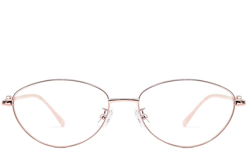Oval Pink Metal Glasses #BS1924-0066