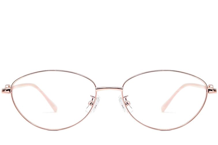 Oval Pink Metal Glasses #BS1924-0066