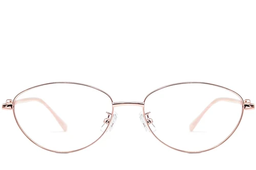Lunettes ovales en métal rose #BS1924-0066