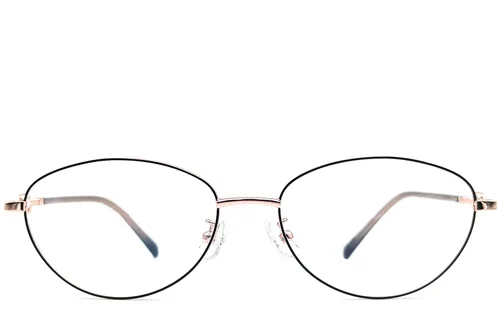 Lunettes ovales en métal noir #BS1924-0067