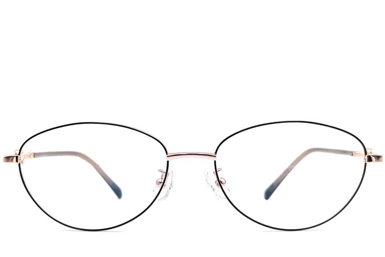 Oval Black Metal Glasses #BS1924-0067