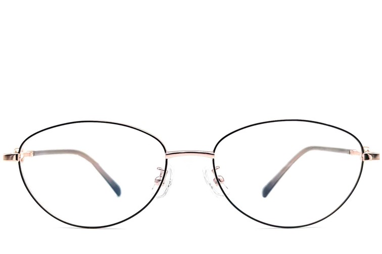 Lunettes ovales en métal noir #BS1924-0067
