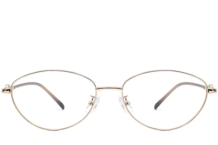 Gafas ovaladas de metal dorado #BS1924-0068