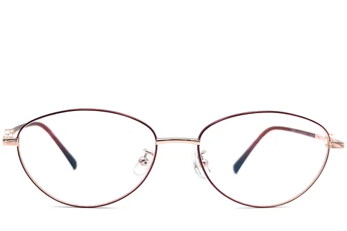 Lunettes ovales en métal rouge #BS1924-0069